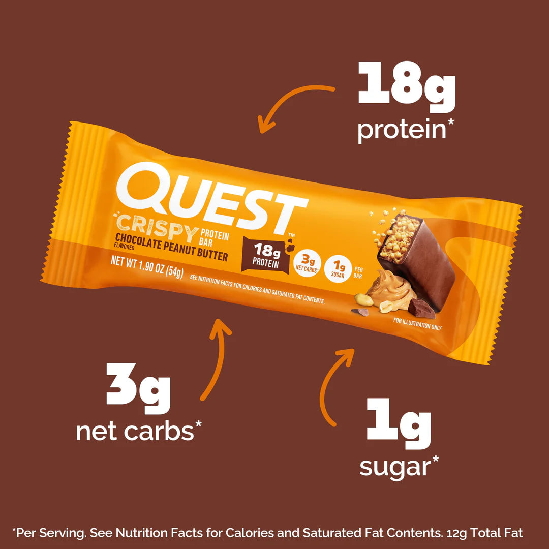 QUEST CHOCOLATE PEANUT BUTTER CRISPY HERO PROTEIN BAR (60g)