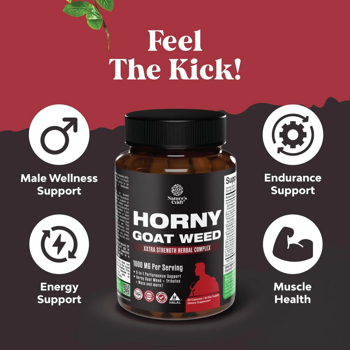 Nature's Crafts Horny Goat Weed Complex | 60 Capsules