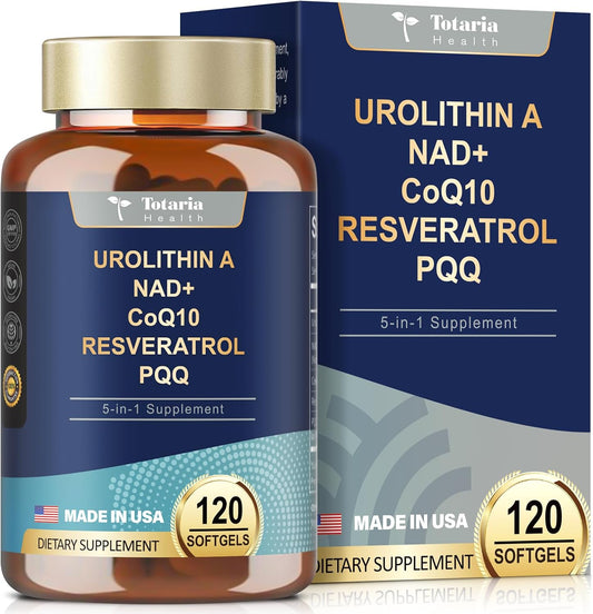 Totaria Health Urolithin A,NAD+,CoQ10,Resveratrol,PQQ  5 in 1