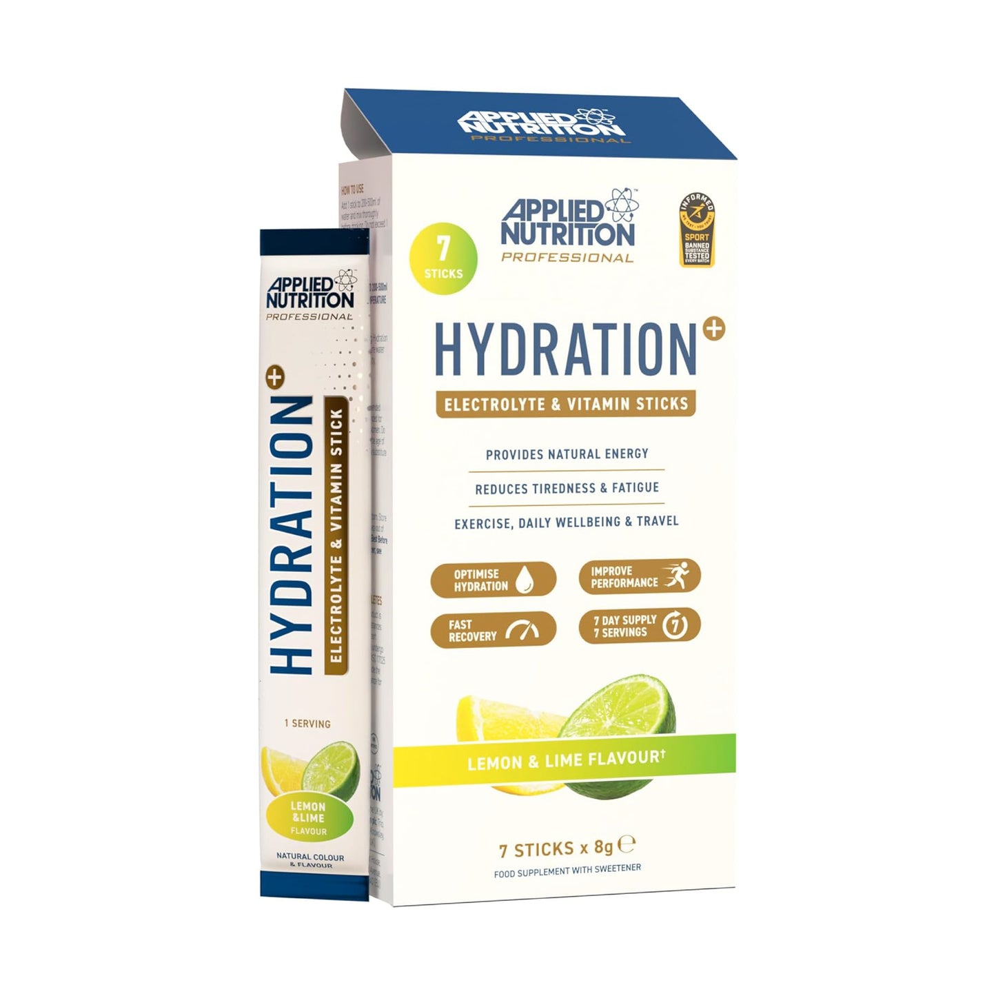 Applied Nutrition Hydration+ Electrolyte & Vitamin Powder Stick Pack| 7 Sticks