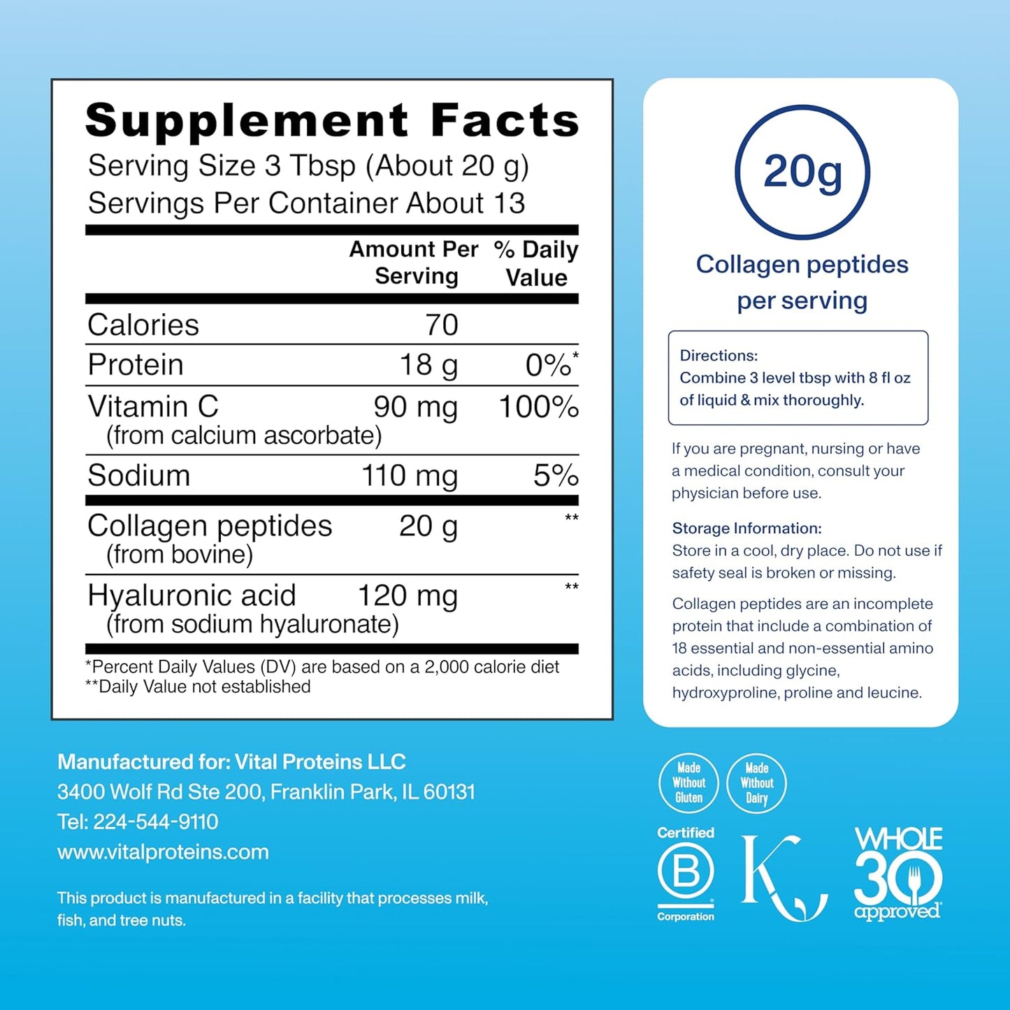 Vital Proteins Collagen Peptides Powder Advanced |265g
