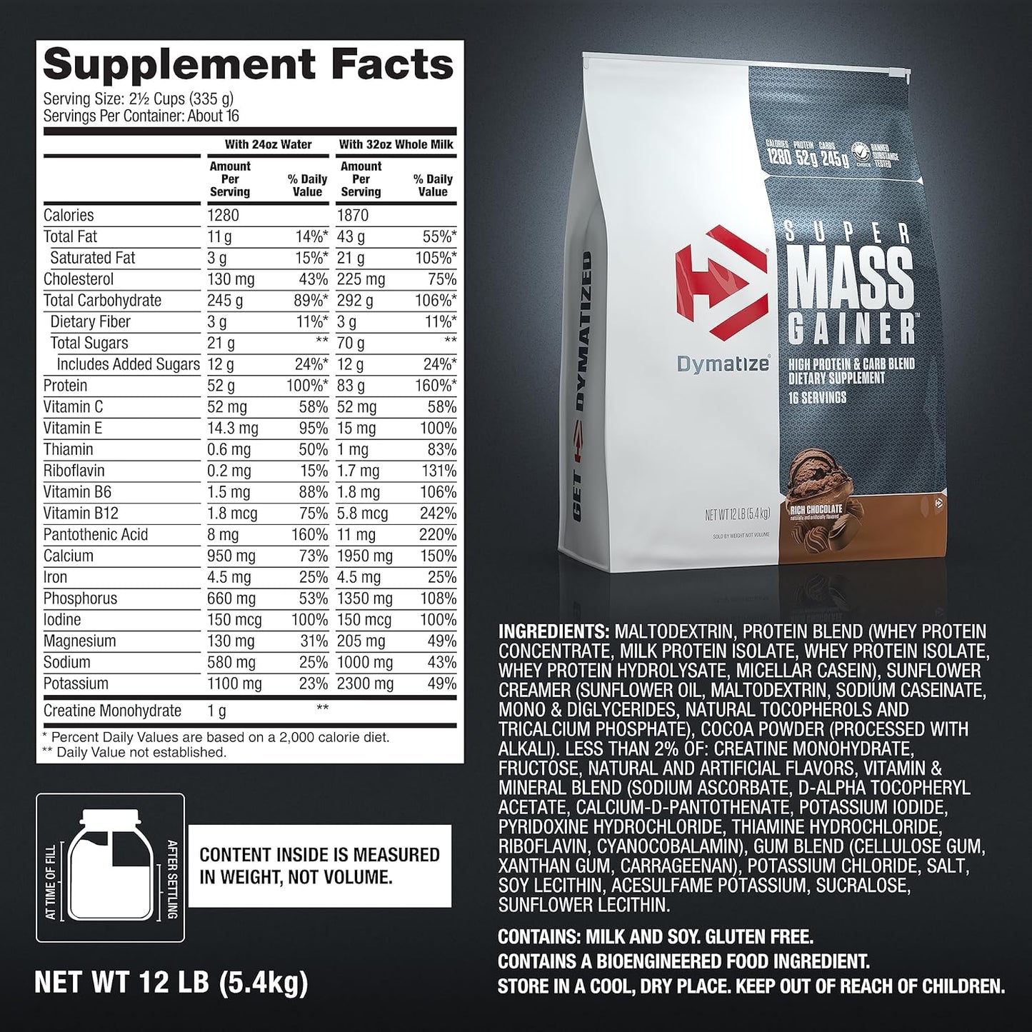 Dymatize Super Mass Gainer 12lb | 16 Servings