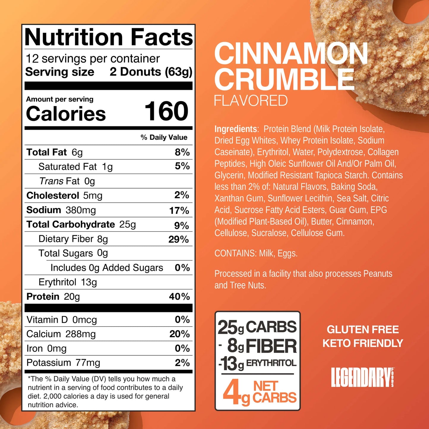 Legendary Foods- Cinnamon Crumble Donuts | 63g