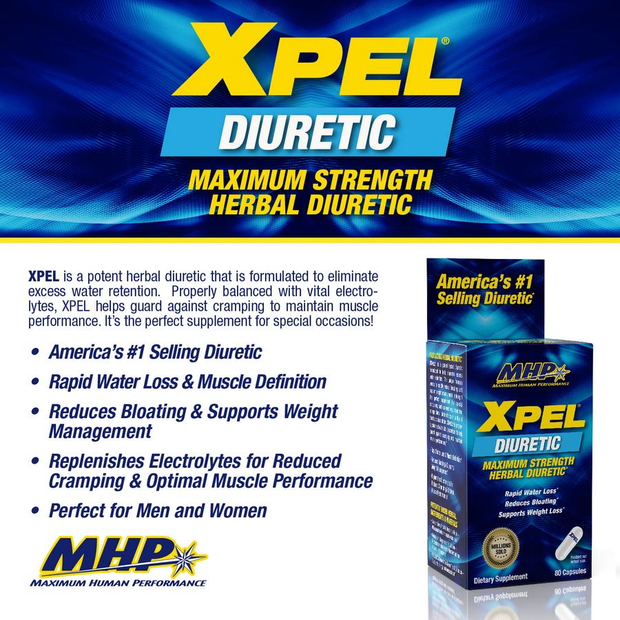 Mhp Xpel Maximum Strength Herbal Diuretic 80 Caps