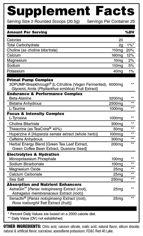 Animal Primal Preworkout | 25 Servings
