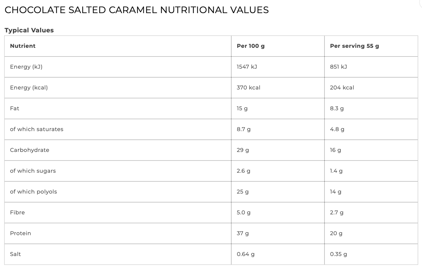FULFIL Chocolate Salted Caramel Protein Bar | 55g
