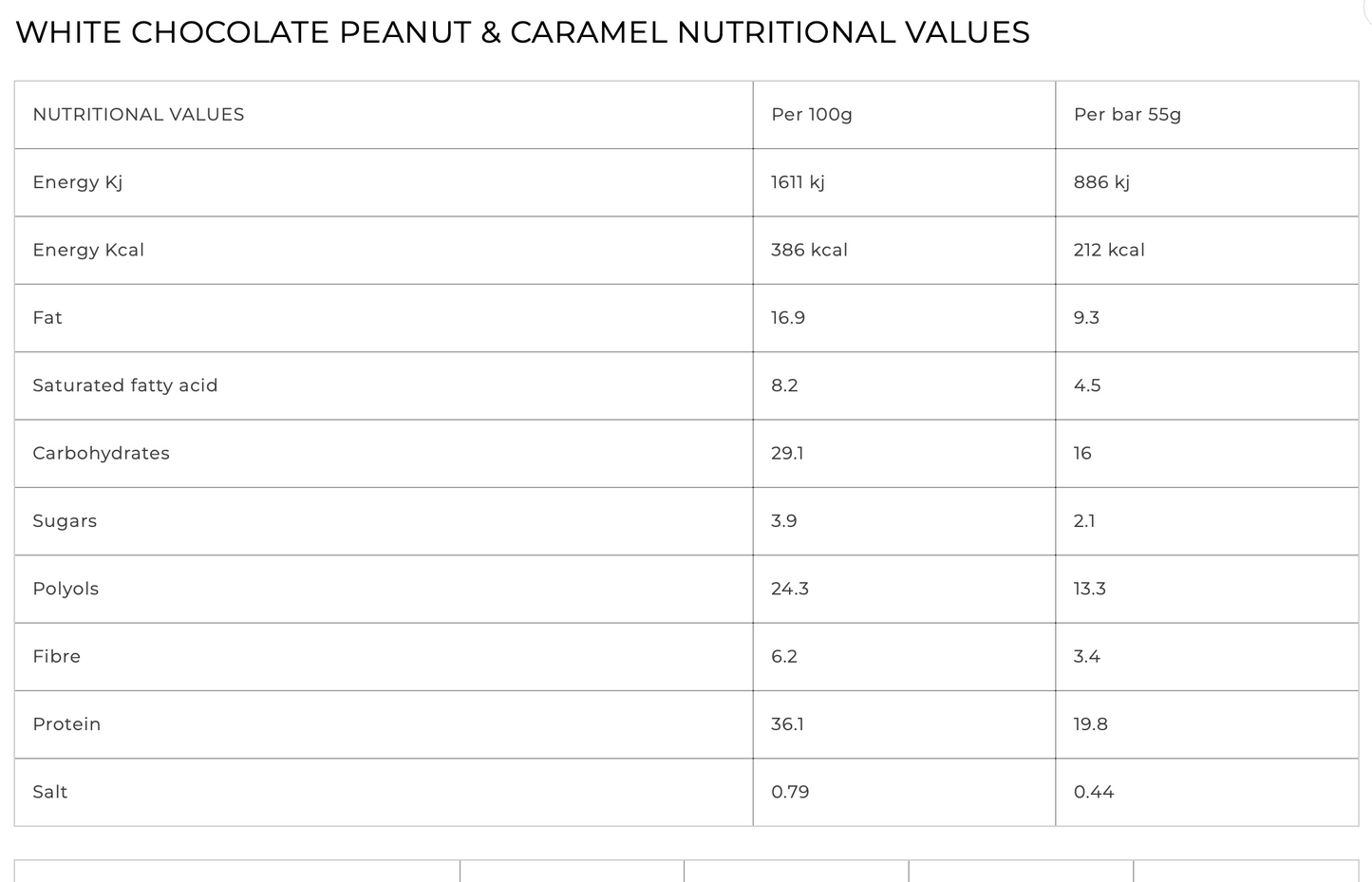 FULFIL White Chocolate Peanut and Caramel Protein Bar | 55g