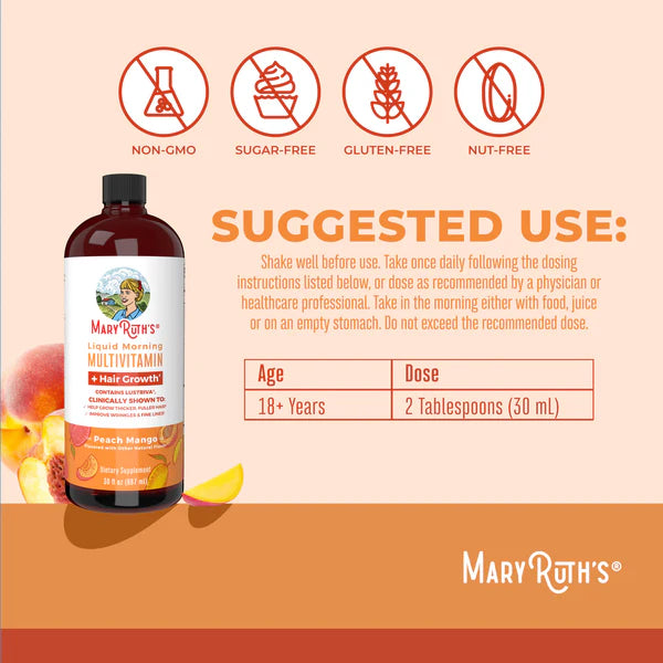 MARY RUTH'S Liquid Morning Multivitamin+Hair Growth (887ML)