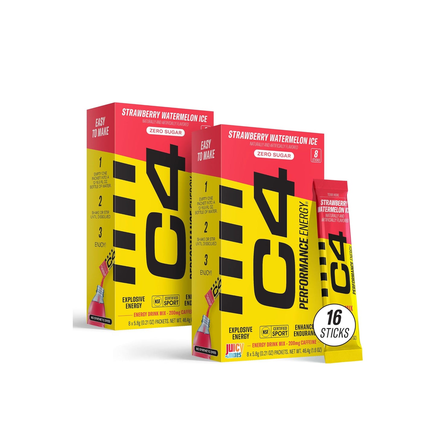 C4 Performance Energy Sticks, 200mg Caffeine, Zero Sugar