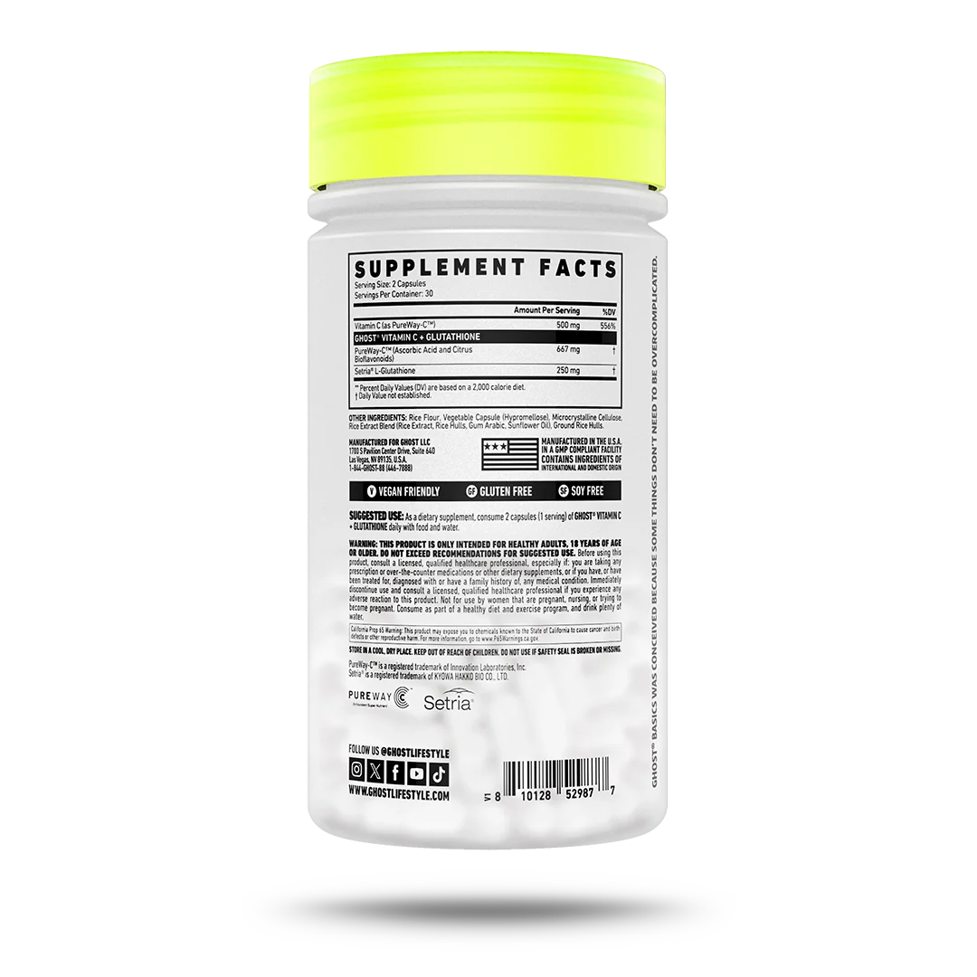 GHOST® BASICS Vitamin C + Glutathione | 60 Capsules