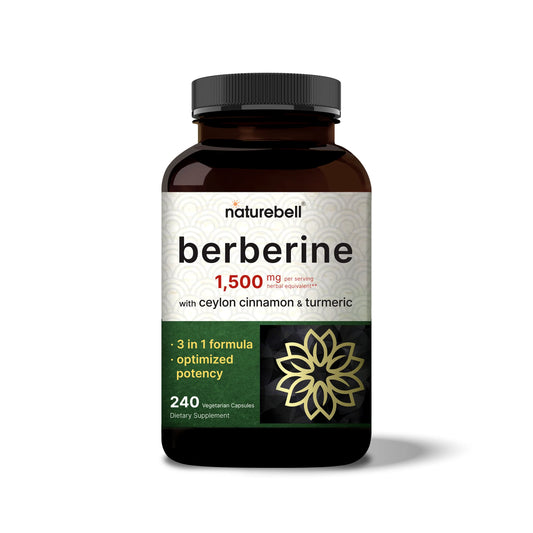 NatureBell Berberine Supplement 1500mg, 240 Veggie Capsules