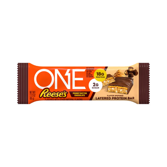 ONE REESE'S PEANUT BUTTER CHOCOLATE LAYERED PROTEIN BAR | 60g