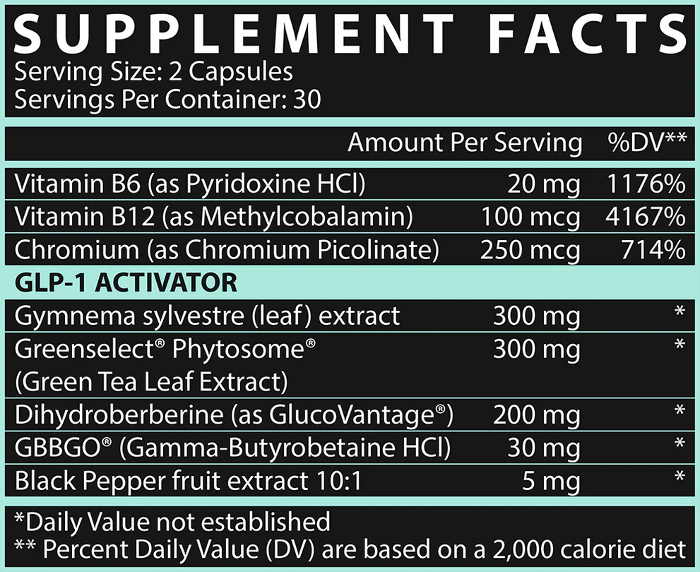 Nutrex Research GLP1+ Control | 60 Capsules