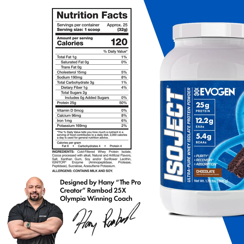 Evogen Isoject Whey Protein Isolate | 25 Servings