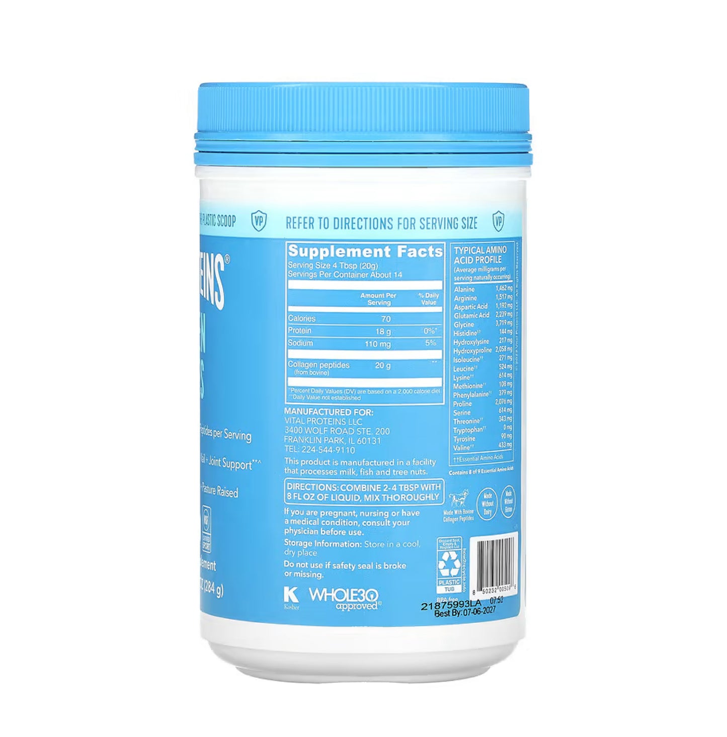 Vital Proteins Collagen Peptides Powder 284g