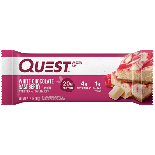 QUEST WHITE CHOCOLATE RASPBERRY PROTEIN BAR (60g)