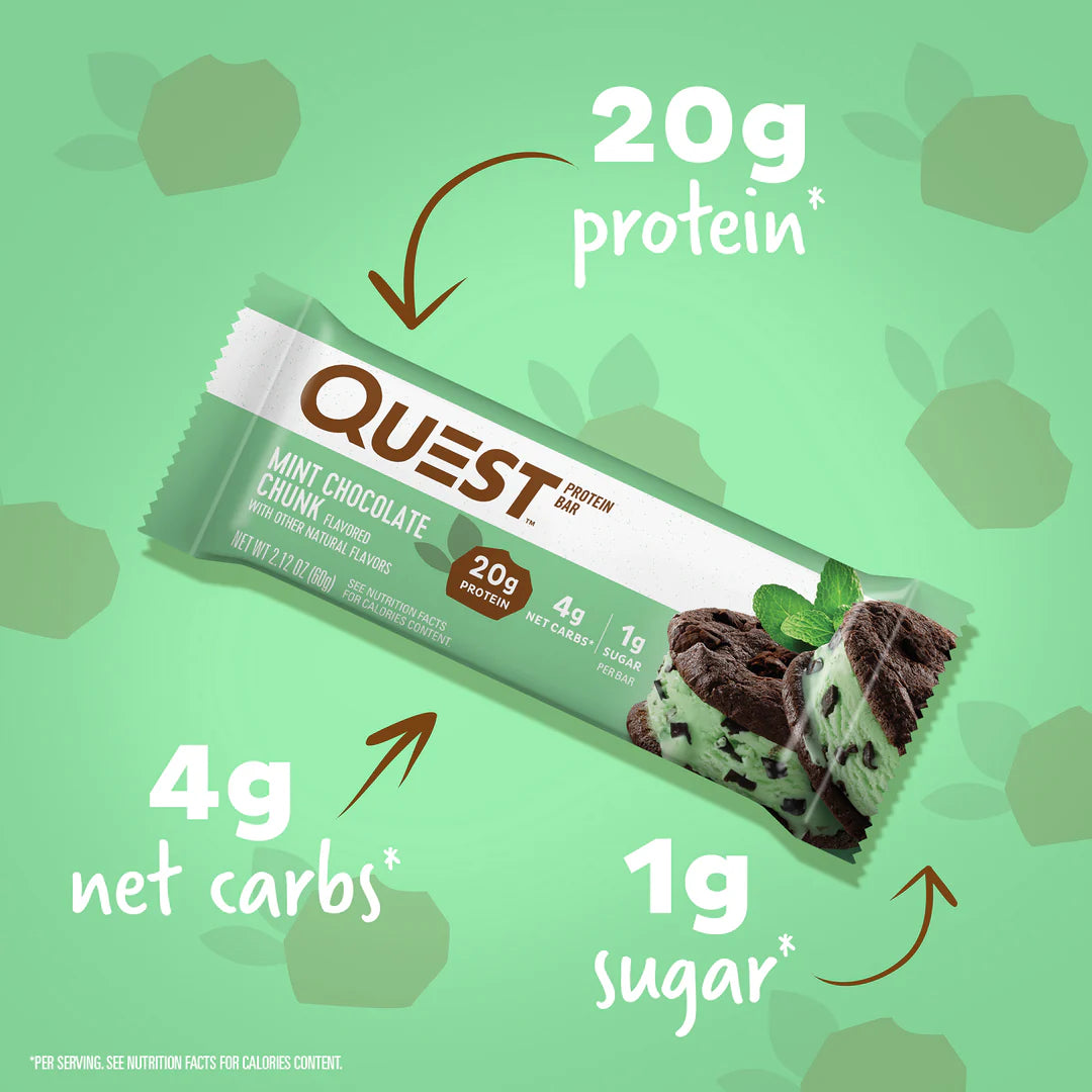 QUEST Mint Chocolate Chunk Protein Bar | 60g