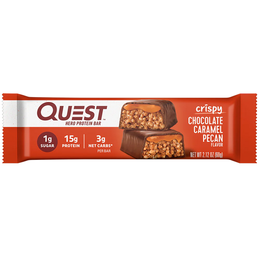 QUEST Chocolate Caramel Pecan Crispy Hero Bar 60g