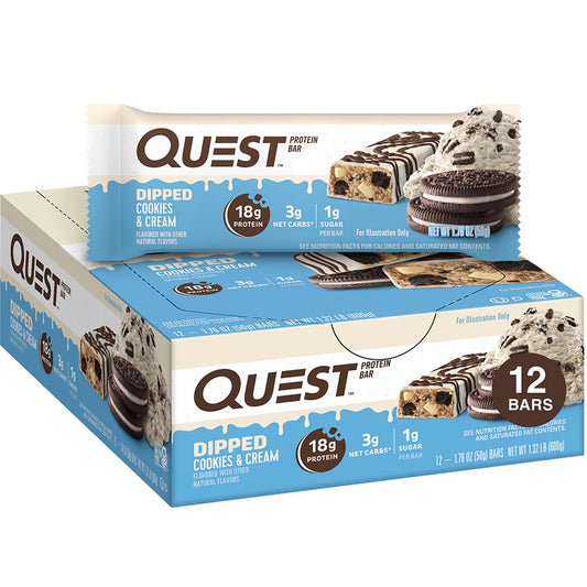 QUEST Dipped Cookies & Cream Protein Bar (50g)