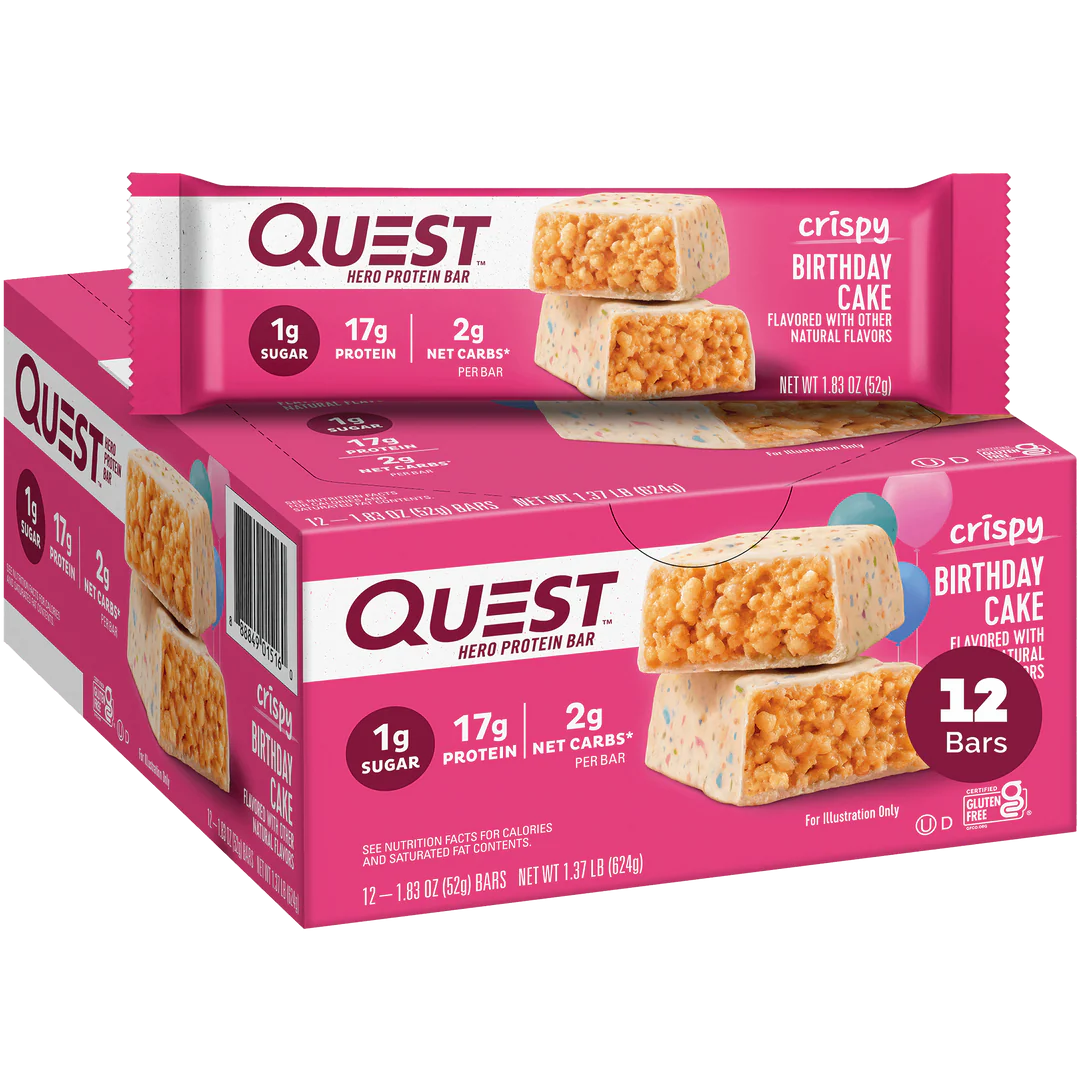 QUEST Birthday Cake Crispy Hero Bar | 52g