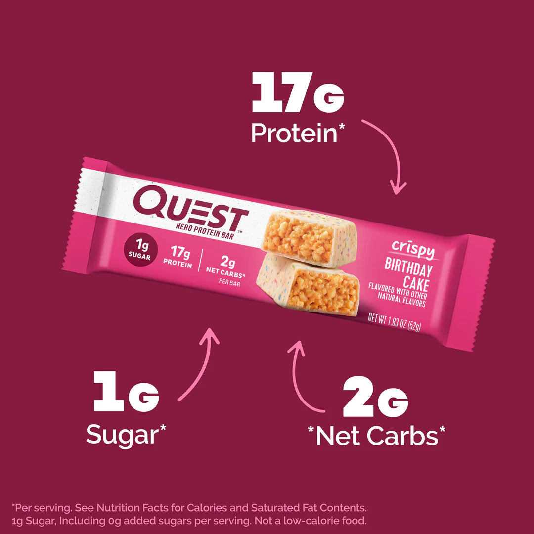 QUEST Birthday Cake Crispy Hero Bar | 52g