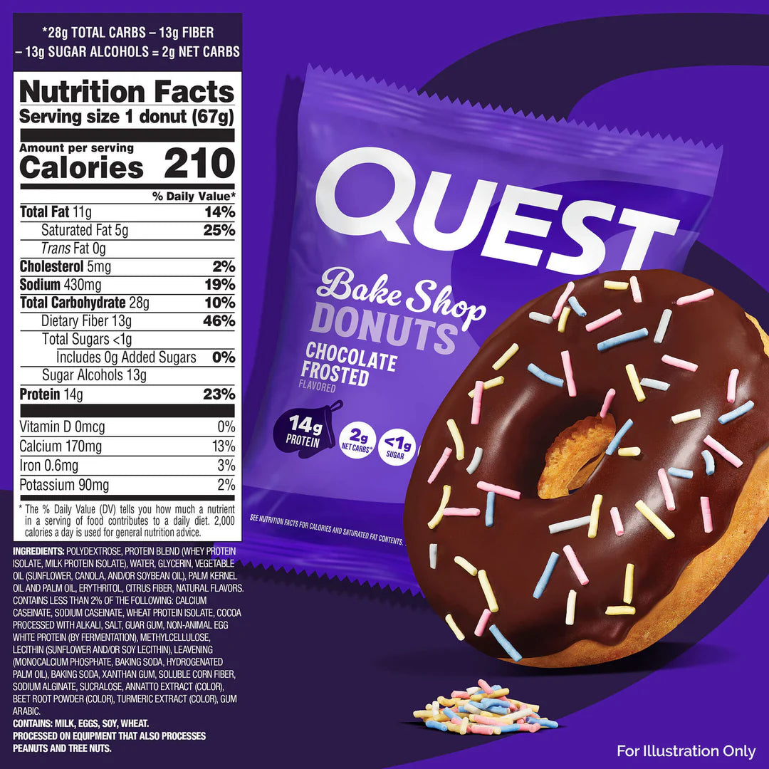 QUEST Bake Shop Chocolate Frosted Donuts | 67g